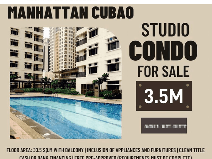 33.50 sqm 1-bedroom Condo For Sale in Cubao Quezon City / QC