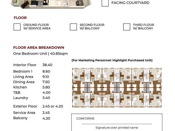 RFO Condo at The Mansions in Sta Rosa Laguna - 1BR WB Upper West 3