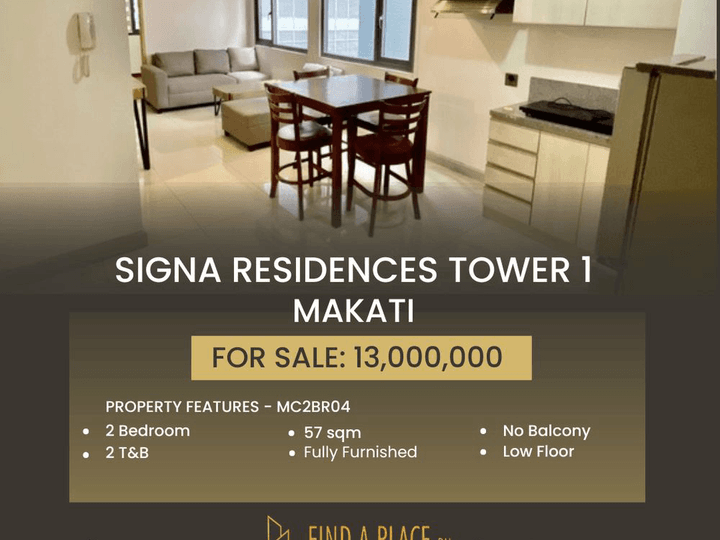 FOR SALE: SIGNA DESIGNER RESIDENCES TOWER 1, MAKATI CITY, 2 BEDROOM