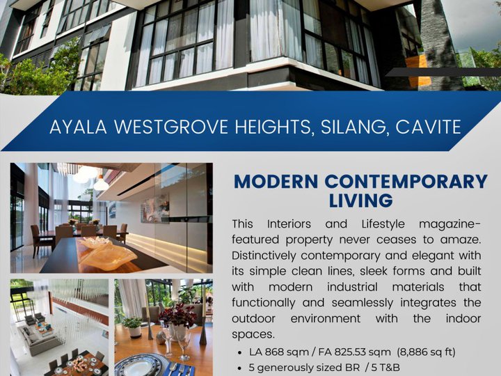 5 Bedroom Modern Contemporary House in Ayala Westgrove Heights