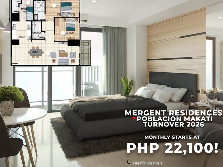 2BR WITH BALCONY IN MERGENT RESIDENCES AT POBLACION MAKATI BY ALVEO
