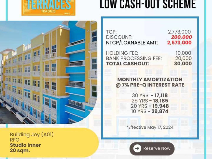 28.00 sqm 1-bedroom Condo For Sale in Imus Cavite