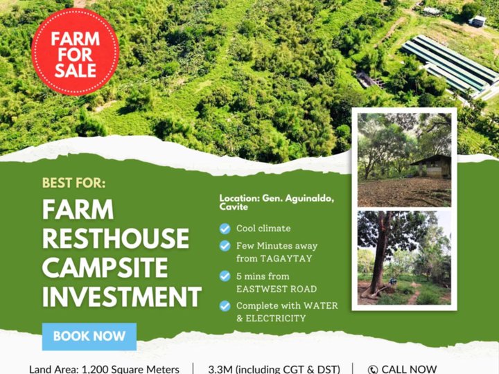 1,200 sqm Residential Farm For Sale in General Emilio Aguinaldo Cavite