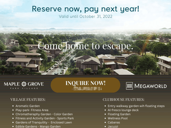 Brand New Resort-Spa Inspired General Trias |Maple Grove Park Village