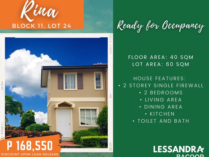 Affordable House and Lot for Sale in Bacoor Cavite