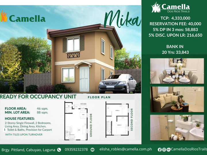 2 Bedroom Ready for Occupancy Unit near Nuvali
