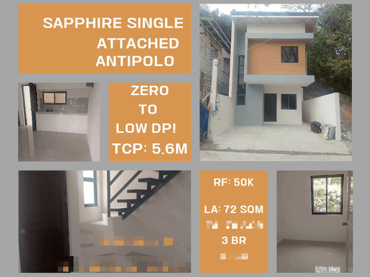 Zero to Low DP and RFO  3-bedroom Single Attached House For Sale in Antipolo Rizal