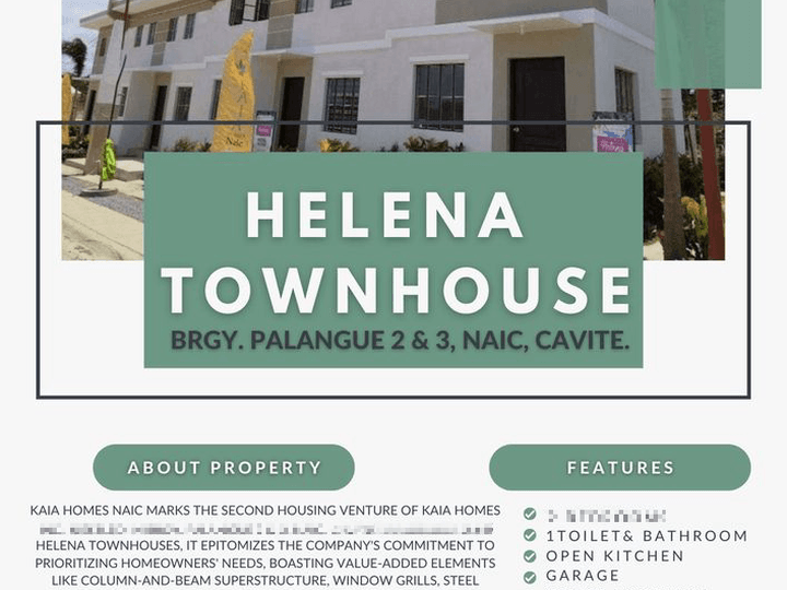 Ready for occupancy Townhouse with provision for 2 bedrooms