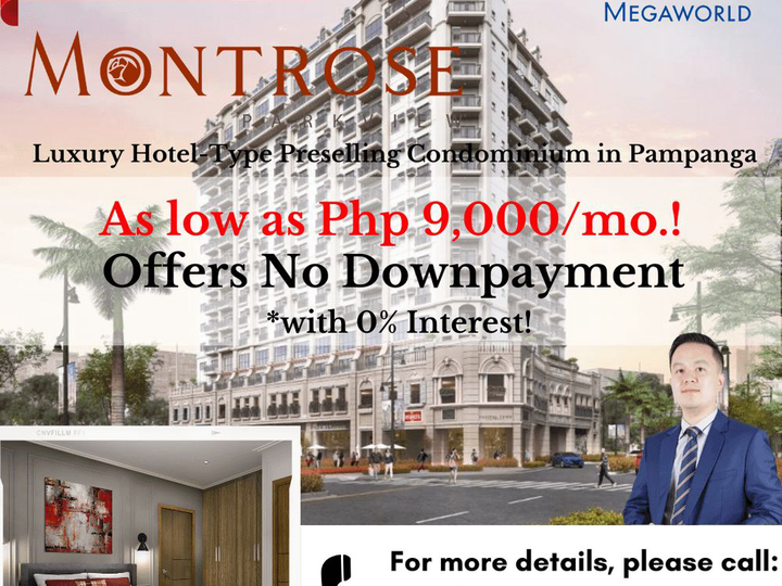 Megaworld Newly-Launched 35sqm. Studio in Pampanga|Montrose Parkview
