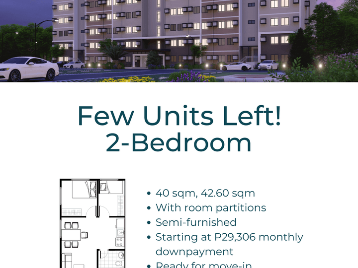 2 Bedroom Condo for Sale in Bacoor | The Meridian COHO by Vista Land