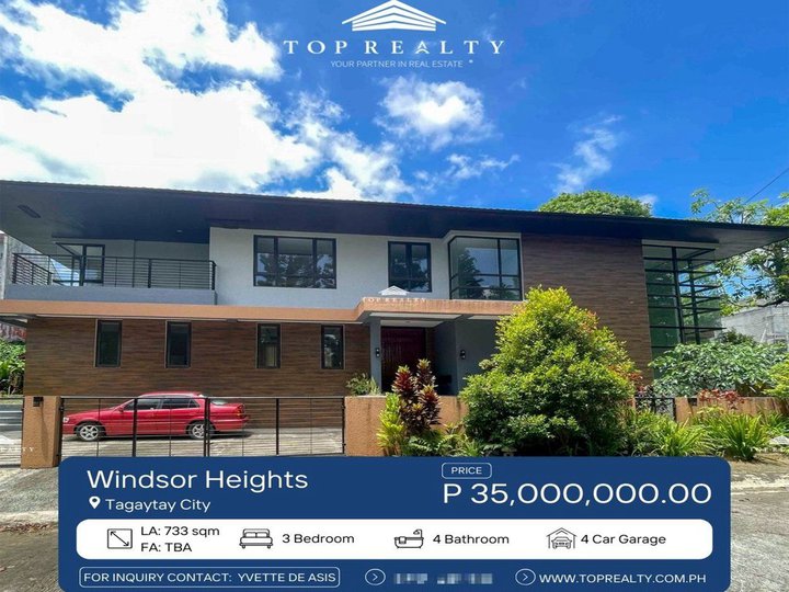 Corner House and Lot for Sale in Tagaytay City at Windsor Heights