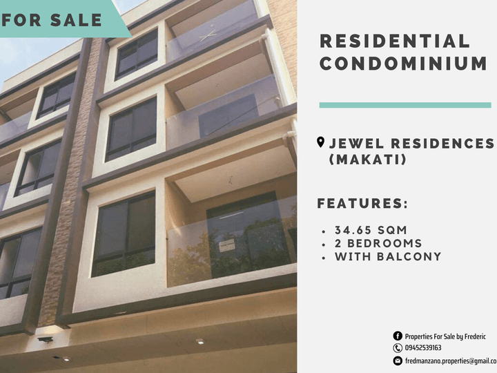 Jewel Residences Condominium Unit located in Brgy. Rizal, Makati