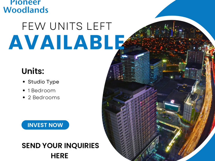 Ready For Occupancy 36.00 sqm 2-bedroom Residential Condo For Sale in Pioneer Mandaluyong