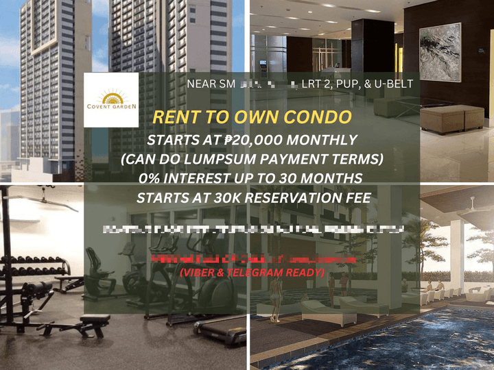 RUSH SALE STUDIO, 1BR, 2BR, & 3BR RENT TO OWN CONDO IN STA. MESA MANILA NEAR PUP, LRT2, & U-BELT