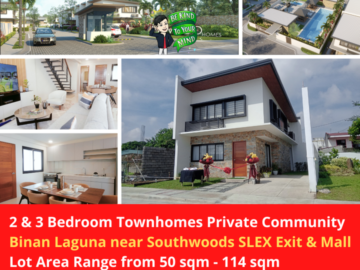 2 & 3 Bedroom Townhomes Binan Laguna near Southwoods SLEX Exit & Mall
