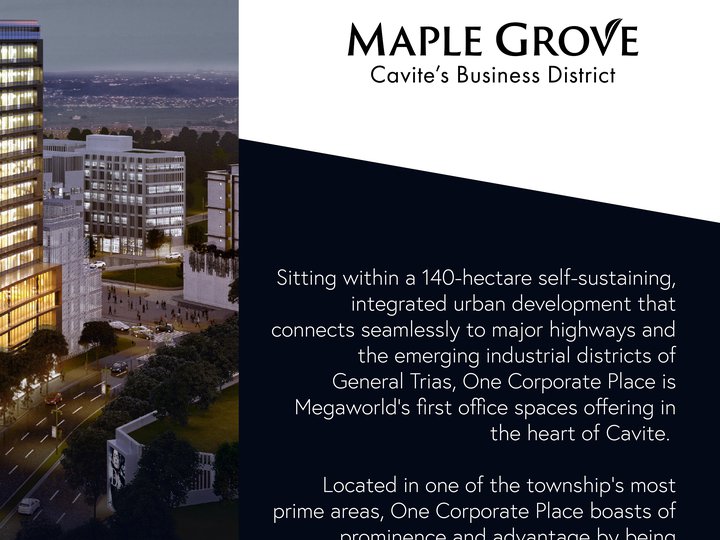 OFFICE SPACE FOR SALE - MAPLE GROVE BY MEGAWORLD