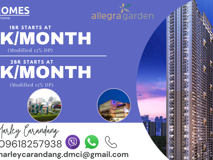 Allegra Garden Place (Pre-Selling)|1BR Condo For Sale | Year End Promo