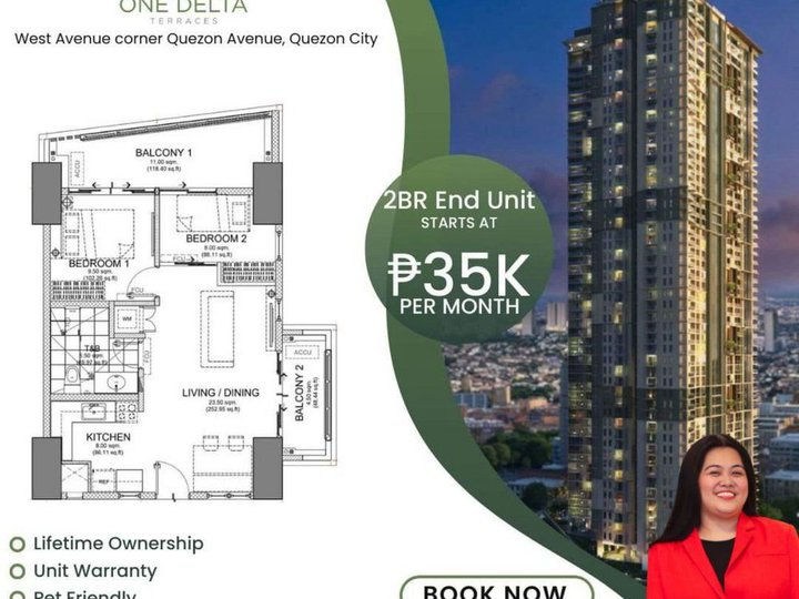 ONE DELTA TERRACES - CONDO IN QUEZON CITY near Solaire North, MRT Quezon Ave., Vertis North, GMA