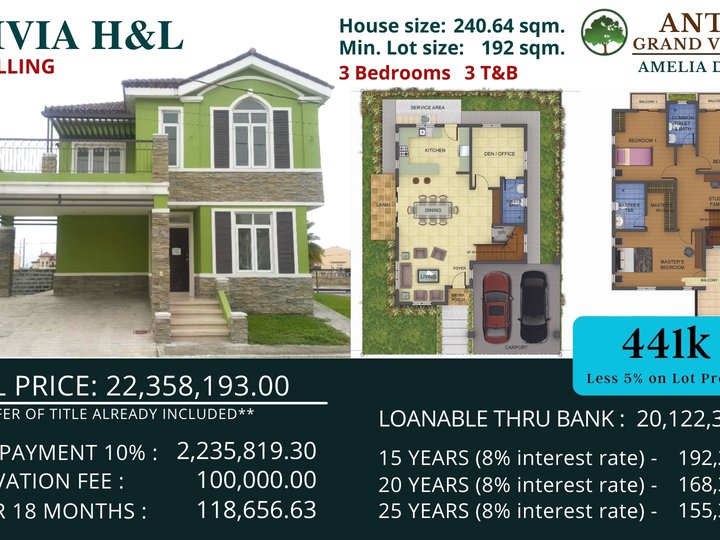 3BR OLIVIA HOUSE AND LOT IN ANTEL GRAND VILLAGE IN GEN. TRIAS