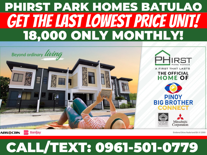 Phirst Park Homes Townhouse For Sale in Batulao Nasugbu Batangas