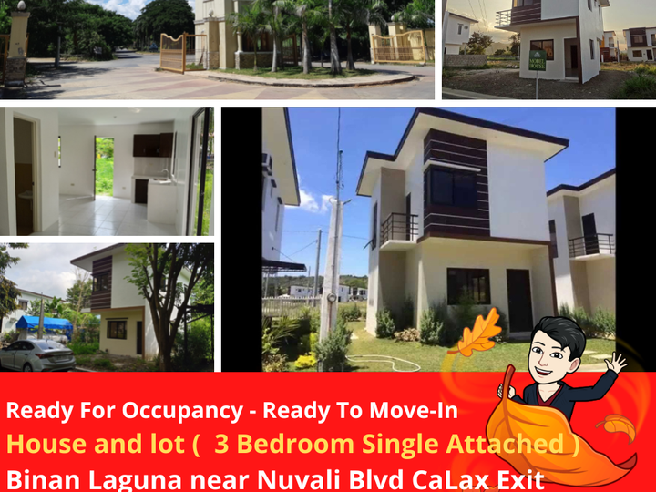 RFO 3-bedroom Single Attached House For Sale in Binan Laguna near Exit