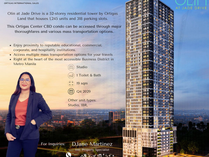 36.00 sqm 1-bedroom Condo For Sale in Ortigas Pasig Metro Manila