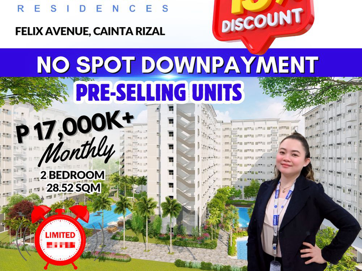 28.52 sqm 1-bedroom Residential Condo For Sale in Cainta Rizal