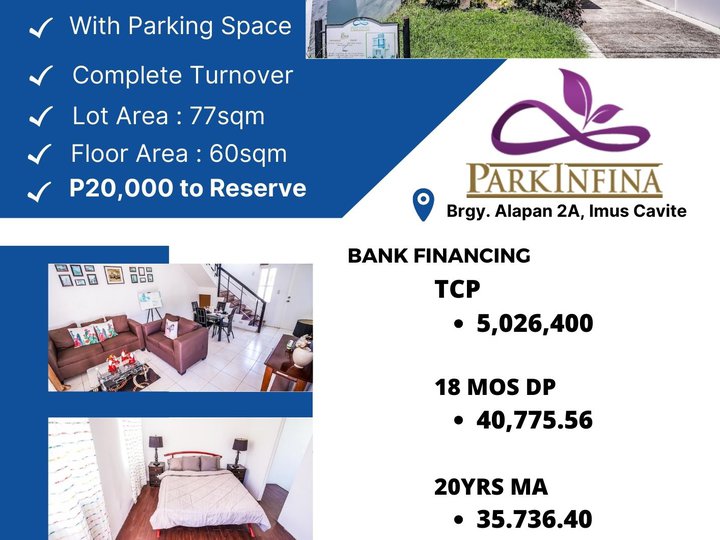 Park Infina Bea Model Single Attached House For Sale in Kawit  Imus Cavite near Airport