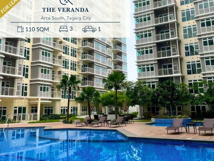 For Lease 3 Bedroom (3BR) | Turnover Condition Condo Unit at The Veranda, Arca South Taguig