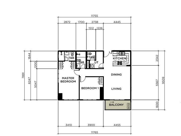 2br penthouse in park triangle residences with parking space