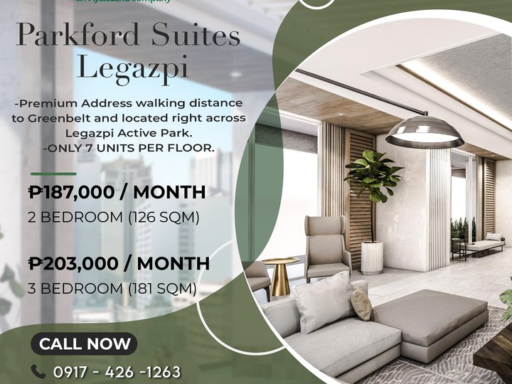 181 sqm 3 Bedroom Condo in Legazpi Makati by Alveo Land
