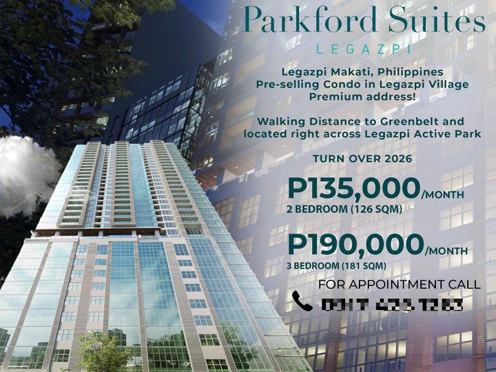 Preselling Luxury Condo For Sale in Makati, Parkford Suites Legazpi