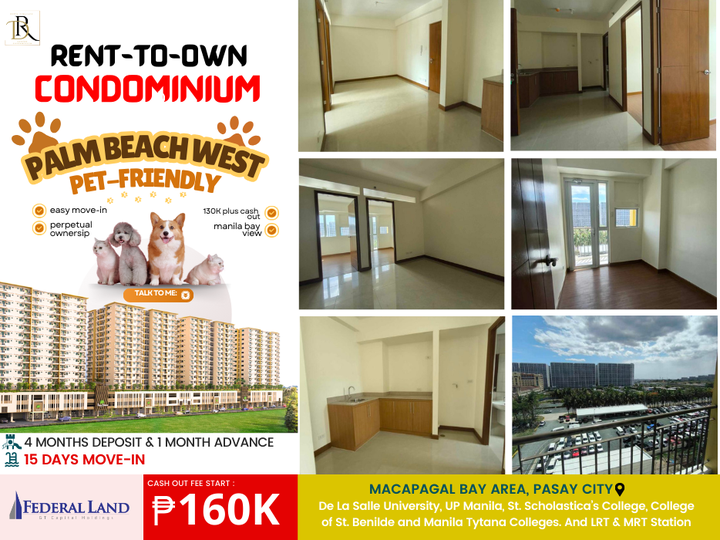 2 bedroom rent to own condo for sale in manila bay pasay city near moa, pagcor, owwa, bsp