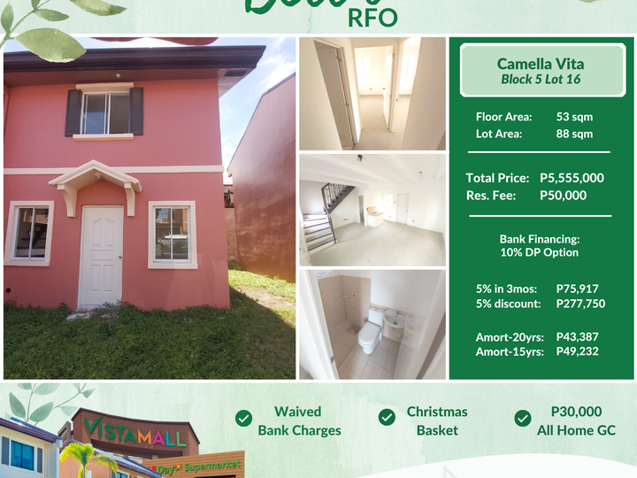 Ready For Occupancy in Cavite |2 BR Single Attached | 5% Move In
