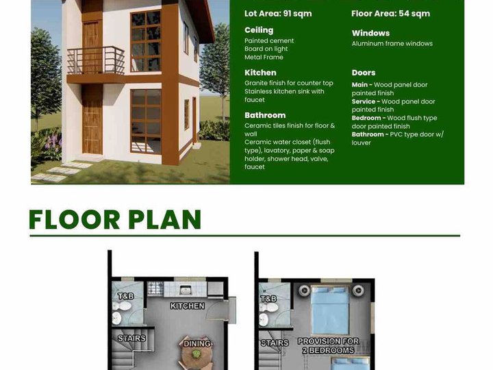 2bedroom Single Attached House For Sale in Tuy Batangas RFO Preselling
