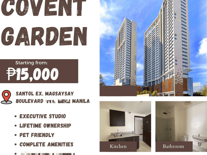 STUDIO TYPE READY FOR OCCUPANCY|LIFETIME OWNERSHIP|PET FRIENDLY|NEAR SM STA.MESA|LRT V-MAPA|ORTIGAS|