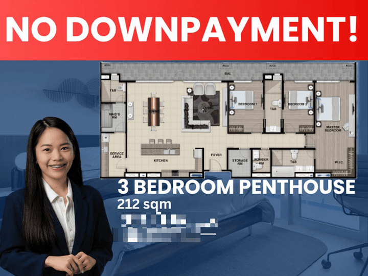View of Rent To Own 212.00 sqm 3-bedroom Penthouse Residential Condo For Sale ...