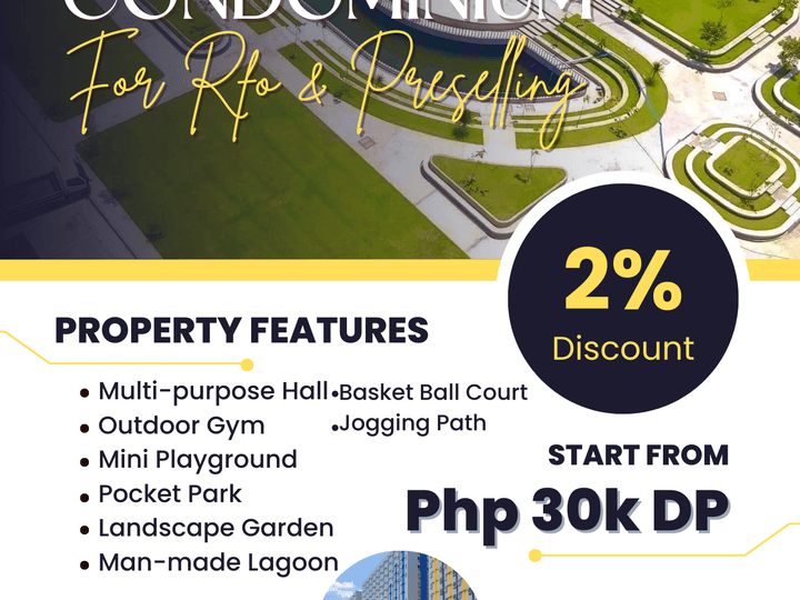RFO 35.57 sqm 2-bedroom Condo Rent-to-own thru Pag-IBIG in Ortigas