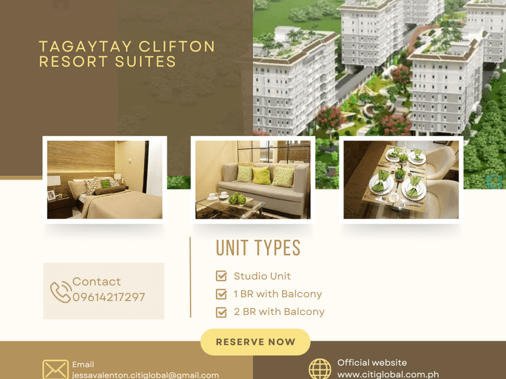 22.00 sqm 1-bedroom Condotels For Sale in Tagaytay Cavite