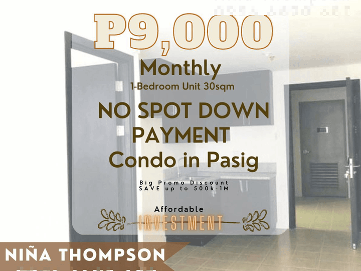 Affordable Condo Investment in Pasig near Eastwood! 1BR 30sqm @9K/mon.