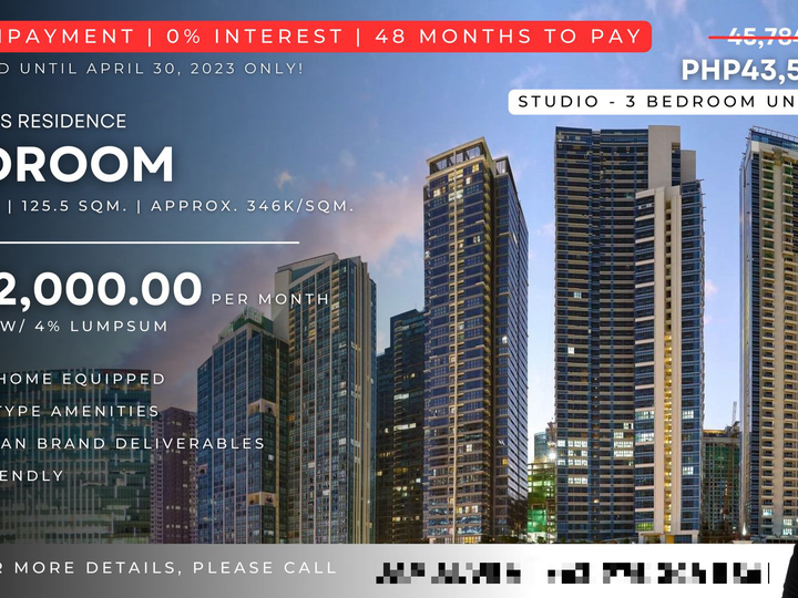 Uptown Arts Residence Studio unit for sale in BGC