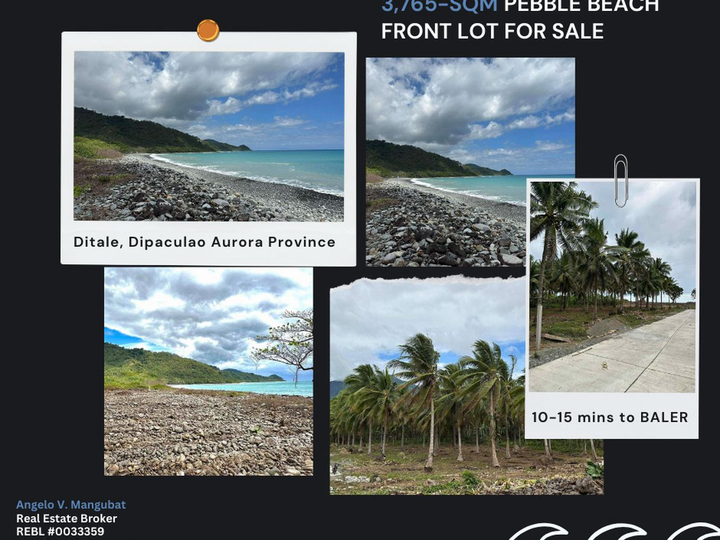 3,765 sqm Pebble Beach-front Lot For Sale in Dipaculao, Aurora
