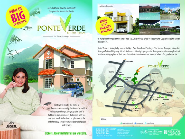 HOUSE & LOT / LOTS FOR SALE!!! PONTE VERDE DE STO TOMAS BATANGAS