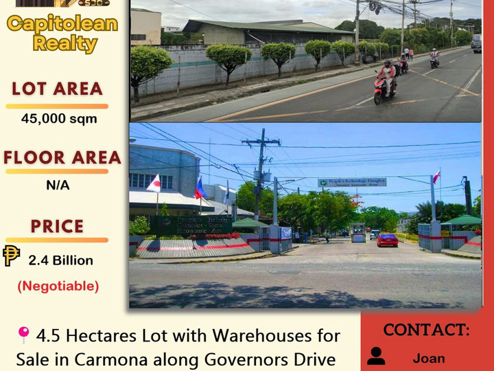 4.5 hectares Commercial Lot with Warehouses For Sale in Carmona