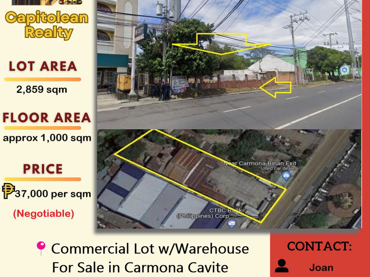 COMMERCIAL/INDUSTRIAL Lot with Warehouse For Sale in Carmona, Cavite