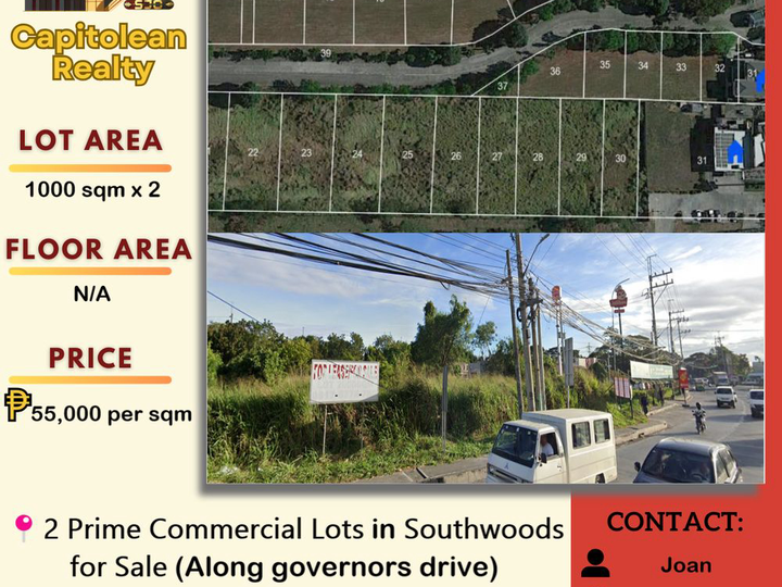 2 Prime Commercial Lots in Southwoods, Carmona