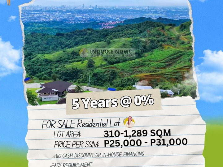 5 YEARS @ 0% INTEREST INSTALLMENT LOT FOR SALE IN ANTIPOLO CITY