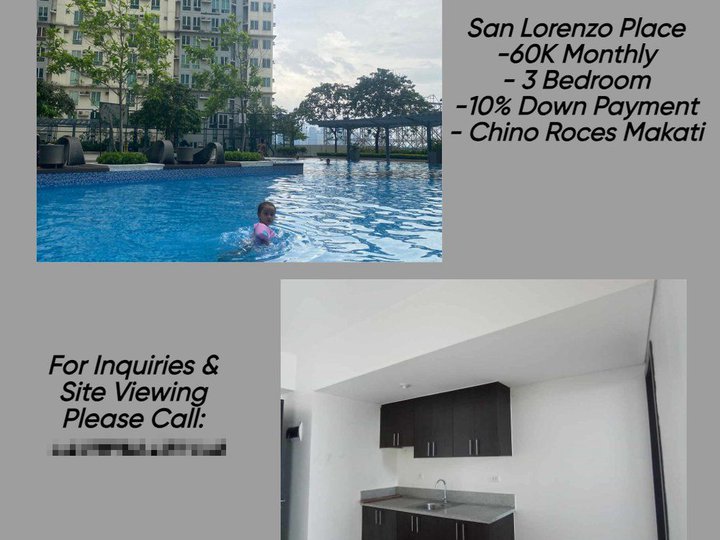 77.00 sqm 3-bedroom Condo For Sale in Makati San Lorenzo Place Condo