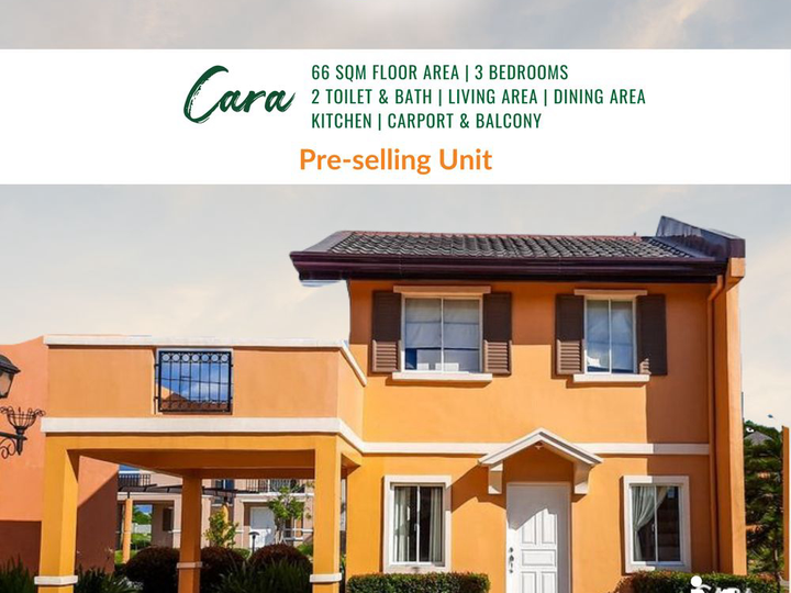 Camella Baliwag Cara 66sqm 3BR House and lot pre-selling unit