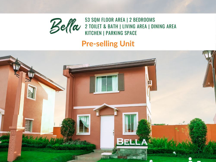 Camella Bulakan Bulacan Bella 53sqm 2BR House and lot pre-selling unit